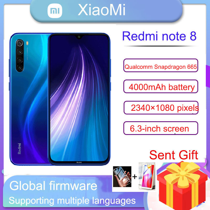 Xiaomi Redmi Note 8 90% new สมาร์ทโฟนพร้อมเคสโทรศัพท์-โทรศัพท์ Android ดั้งเดิม4000MAh Baterry Quad Cmaera ราคา 3,095 บาท*ส่งฟรี