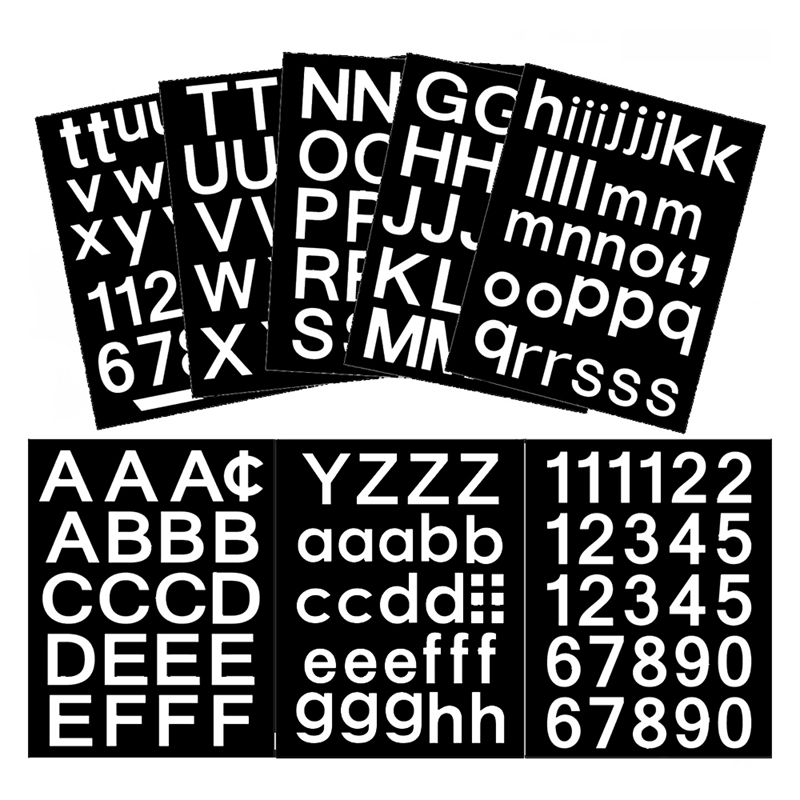 8 Sheets Self Adhesive Vinyl Letters Numbers Kit, Letters Numbers