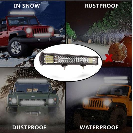 LED LIGHT BAR TRI ROW SPot FLOOD BEAM ไฟรถยนต์บาร์ยาว ไฟหน้ารถ ไฟรถส่องสว่าง 252W ขนาด 17 นิ้ว รุ่น SuperBright เเสงขาว จำนวน 1 ชิ้น