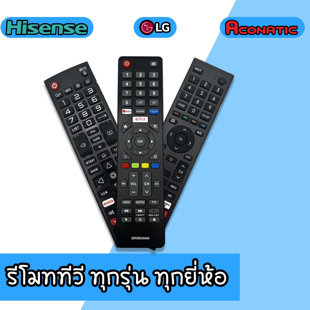รีโมททีวี LG แอลจี LCD / LED รุ่น AKB75095308 (ใช้สำหรับทีวี SMART TV LG ได้ทุกรุ่น) อะไหล่ทีวี รีโมท hisense erf3k80h รีโมท aconatic 534an ราคา 90 บาท*ส่งฟรี