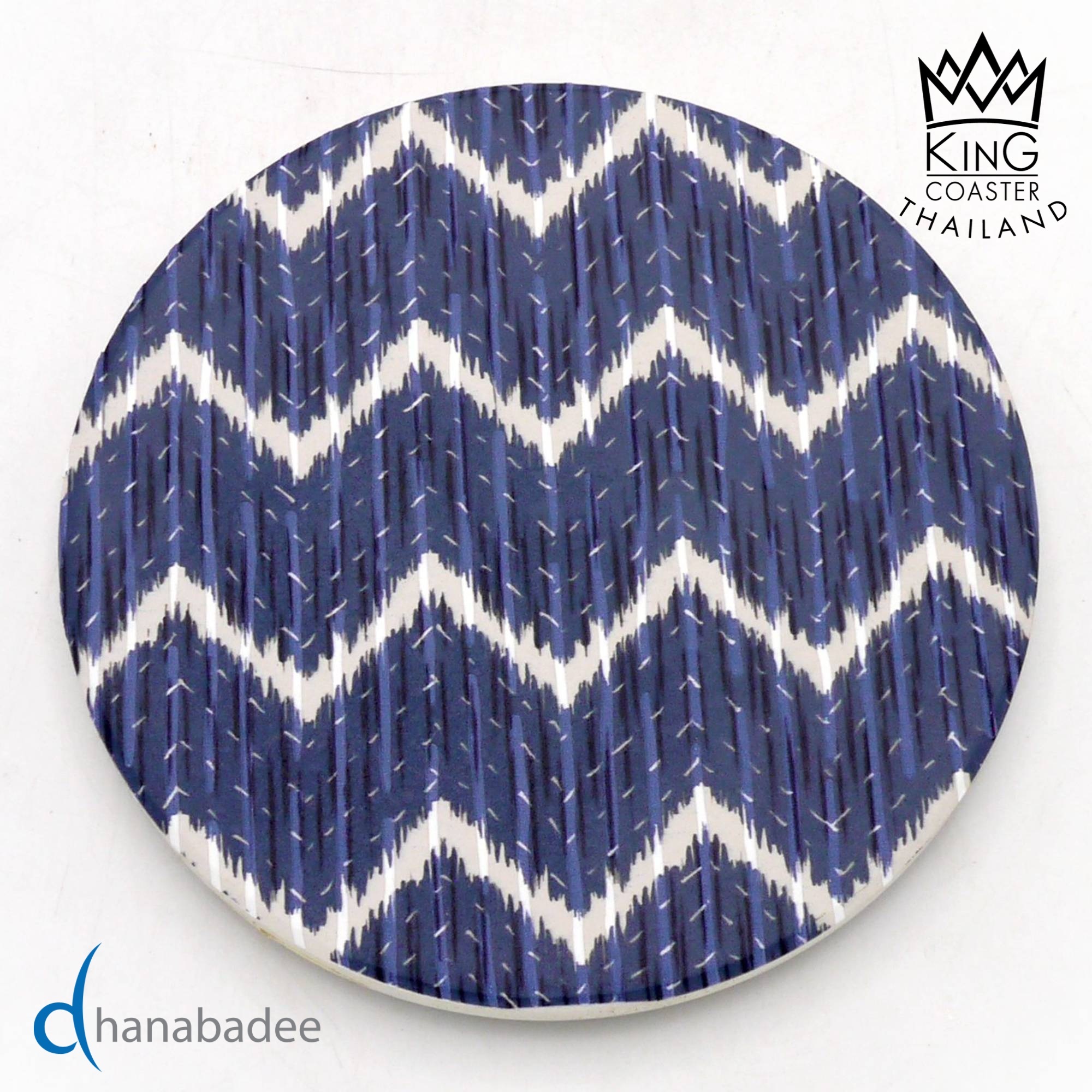 จานรองแก้ว ที่รองแก้ว จานรองแก้วดูดน้ำ จานรองแก้วซับน้ำ absorbent Coaster จานรองแก้วเซรามิค เซรามิก king coaster thailand Indigo-01