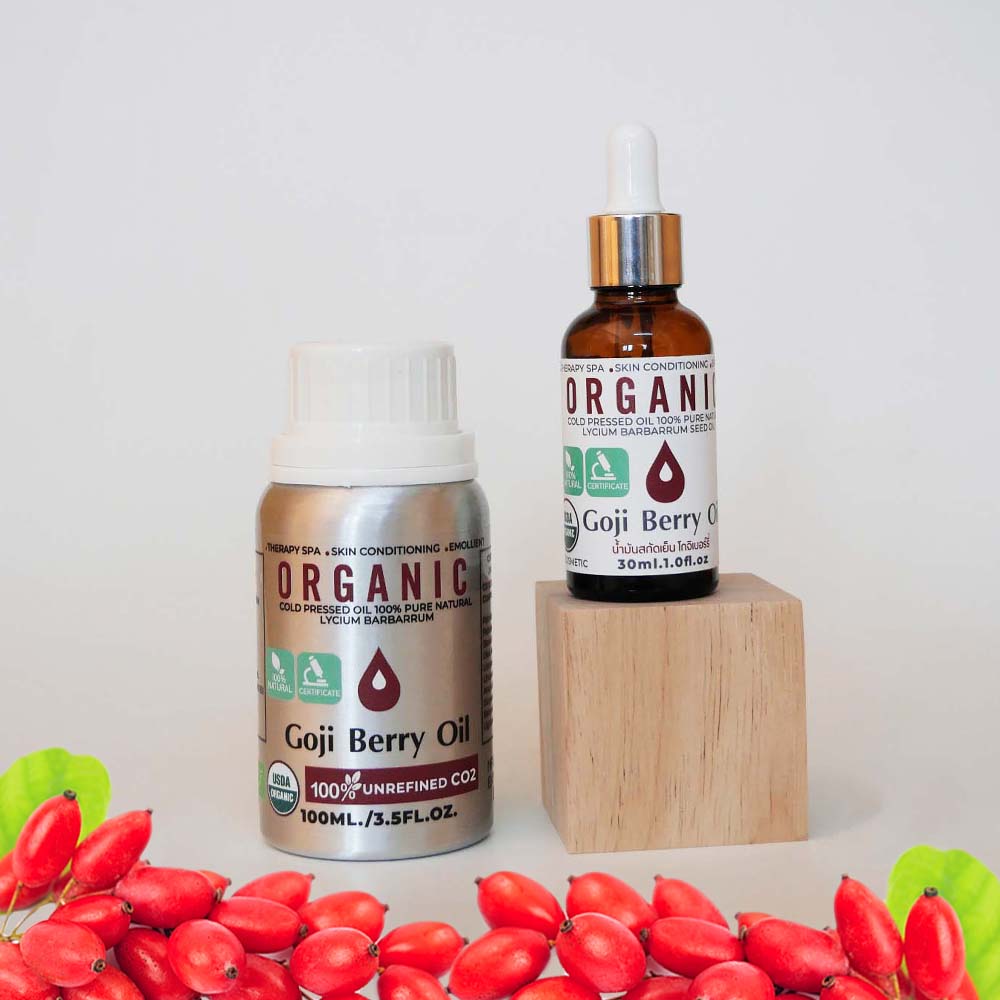 Goji Berry Oil Organic Cold Pressed CO2 Unrefined 100% Pure Natural Cosmetic Skincare Spa 30-100ml ราคา 174 บาท*ส่งฟรี