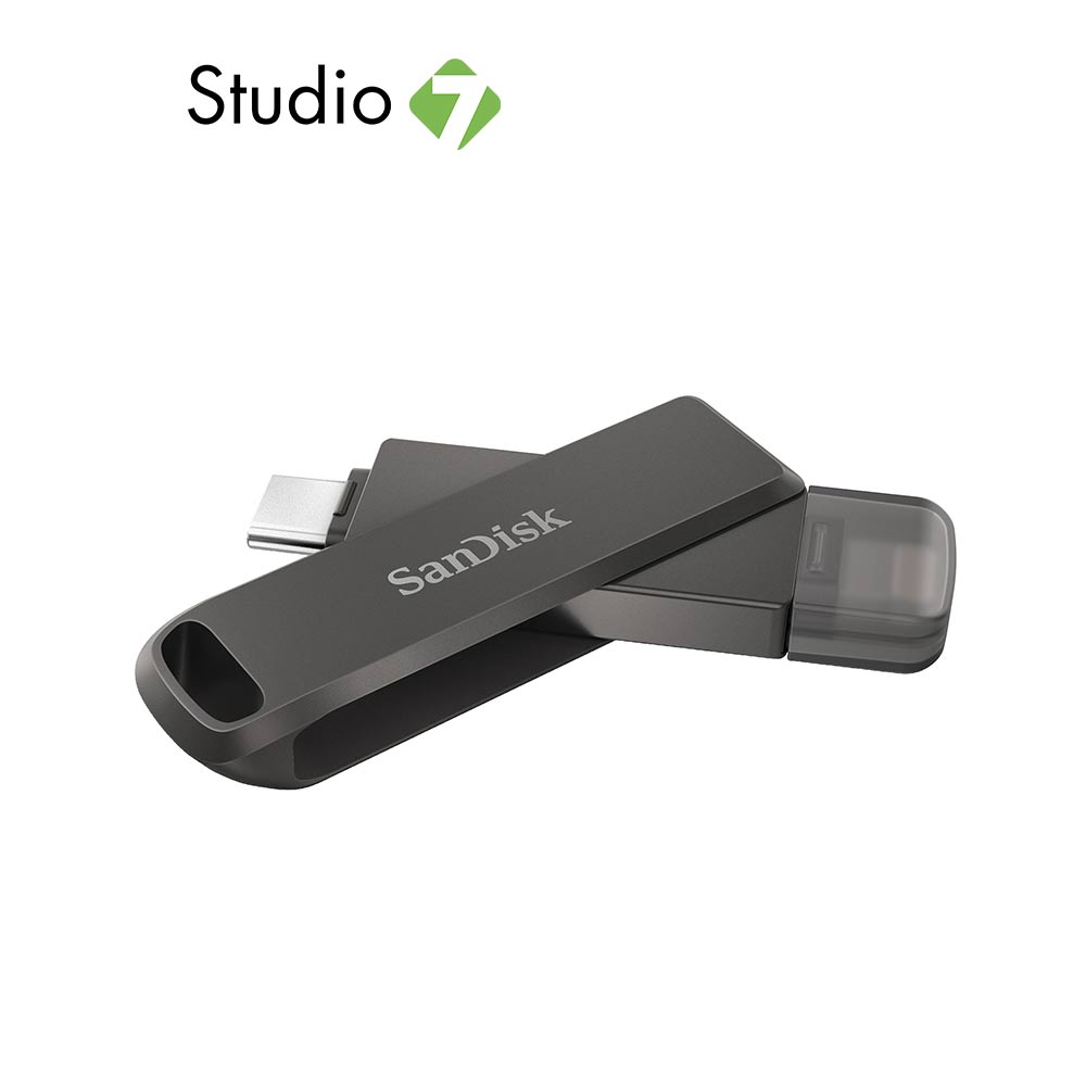 แฟลชไดร์ฟ SanDisk iXpand Flash Drive Luxe Black Lightning and Type-C USB3.1 by Studio 7