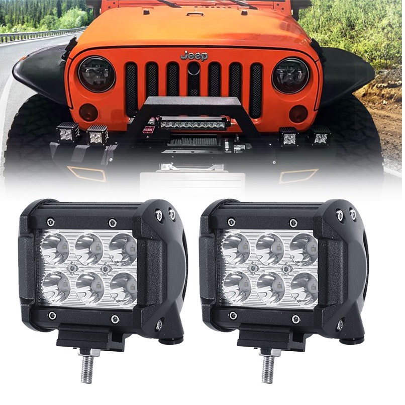 [งานพรีเมี่ยม รีวิว 5 ดาว] X2 ได้ 2 โคม ราคาสุดคุ้ม !! LED SPOT BEAM ไฟสปอร์ตไลท์ ไฟหน้ารถ ไฟท้าย ไฟรถมอเตอร์ไซต์ บิ๊กไบค์ ATV สว่างมาก 18 Watt 12V-24V เเสงขาว งานพรีเมี่ยม จำนวน 2 โคม - มั่นใจคุณภาพ บริการหลังขาย ขายมานาน รีวิว 5 ดาว