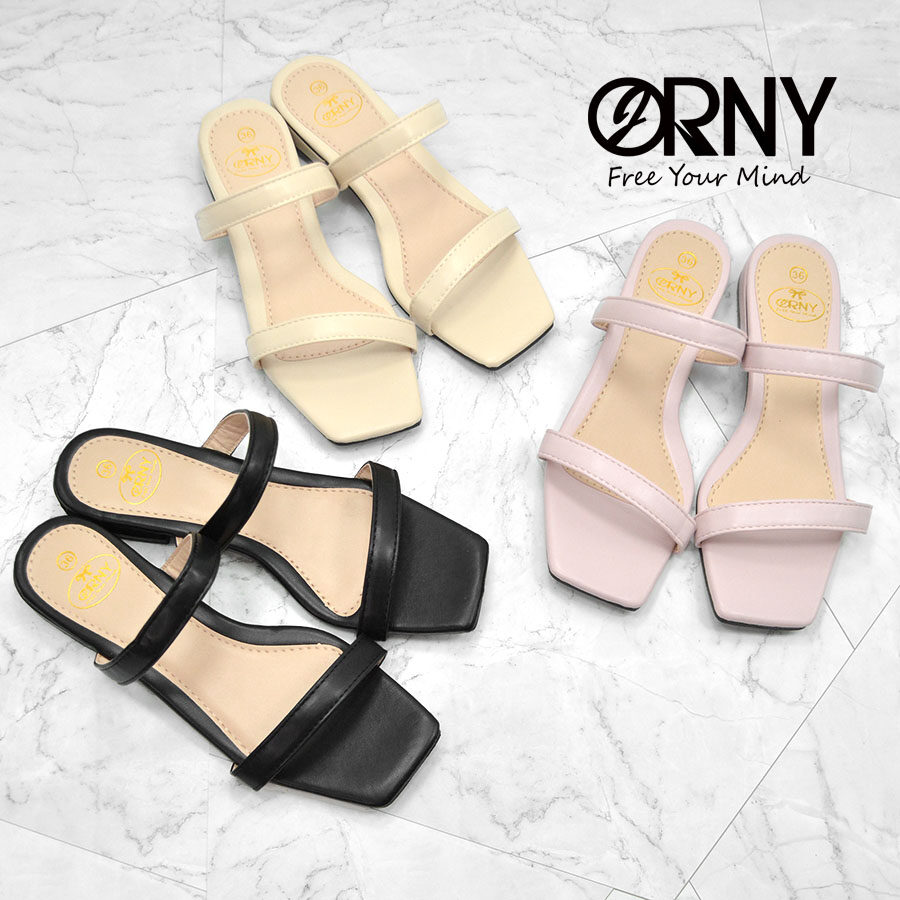 💛[No.OY108] แท้ 💯 ORNY(ออร์นี่) ® รองเท้าส้นสูง หัวตัด หนังนิ่มมาก ส้นสูง2เส้น สูง 1นิ้ว 💛