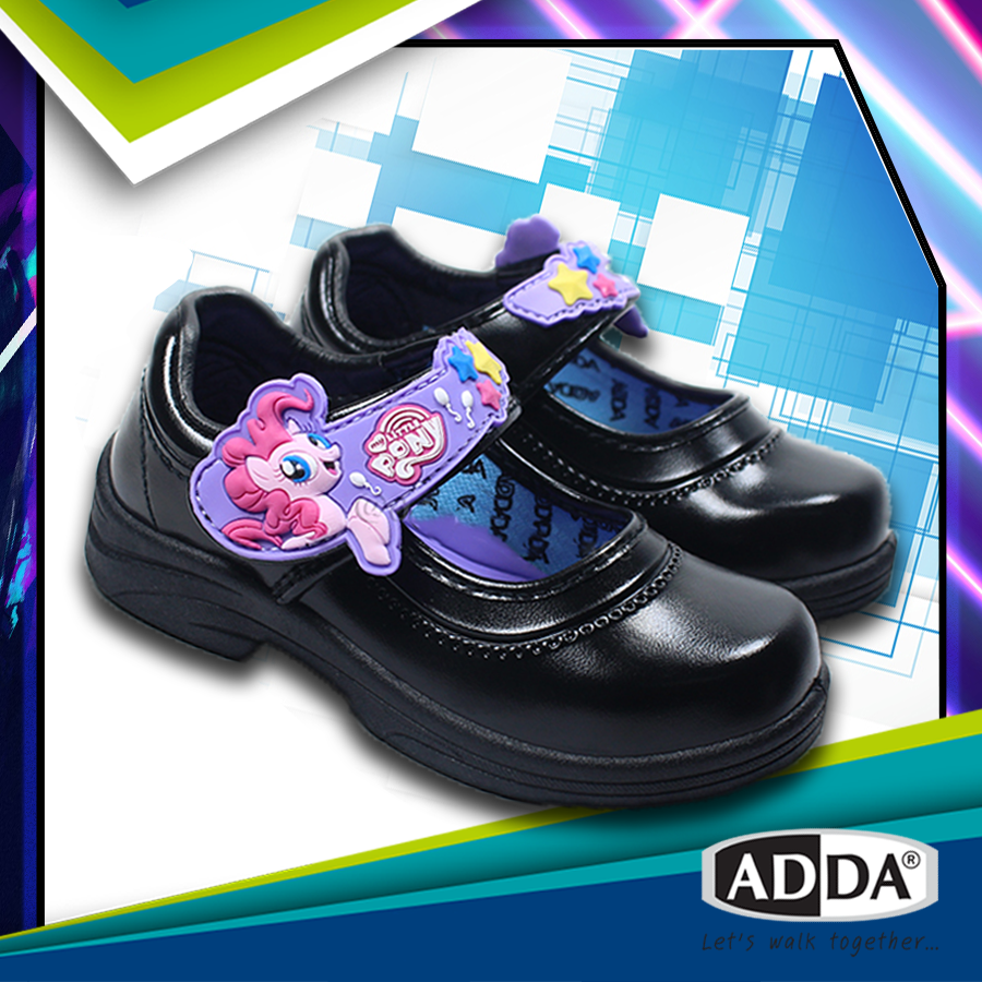 NEW PONY BY ADDA รองเท้า นักเรียน หญิง หนังดำ รุ่น 41C11-C1 น่ารัก
