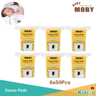Baby Moby ผ้าก๊อซ [50ชิ้น] [แพค6ห่อ] ผ้าเช็ดฟัน ขนาด 2″x2” Gauze Pads