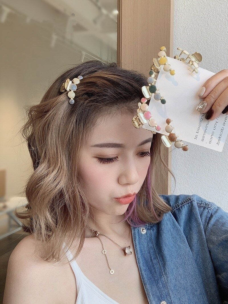 กิ๊บติดผมขนาดเล็กหญิงผมอัลลอยจับสีลูกกวาดแสนหวานins small hair clip female alloy hair catch sweet candy color