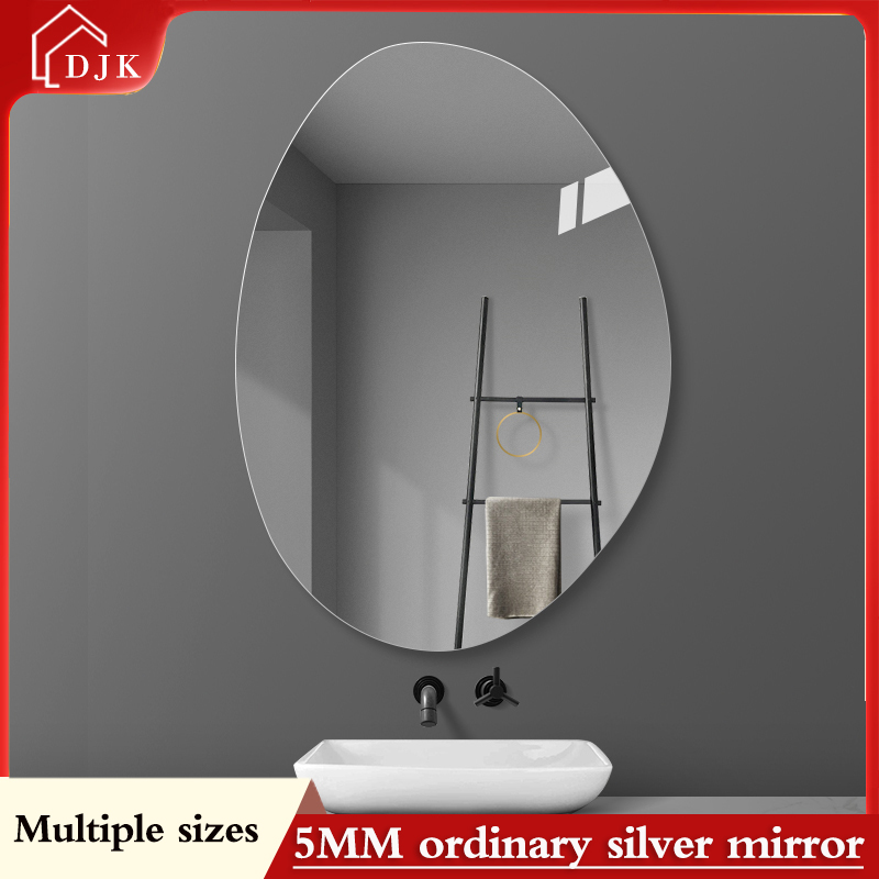 DJK Large Bathroom Mirror Wall Mounted Irregular Toilet Vanity Mirror Makeup Aesthetic Shower Mirror ราคา 1,997 บาท*ส่งฟรี