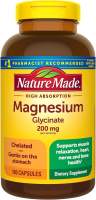 แมกนีเซียมไกลซิเนต 200 มก.Nature Made Magnesium Glycinate 200 mg per serving 60/180 Magnesium Bisglycinate Capsules