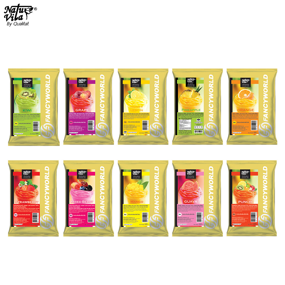 Natur Vita Instant Fruit Juice Powder, Available in 10 Flavors: Orange, Grape, Honey Lemon, Pineapple, Kiwi, Mango, Strawberry, Pineapple, Etc. Size 500 Grams. ราคา 210 บาท*ส่งฟรี