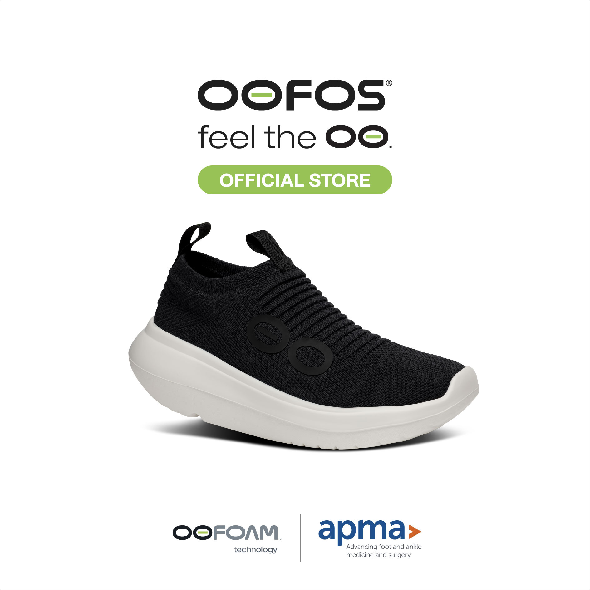 OOFOS Womens Oomy Zen Chalk Black - รองเท้าเพื่อการฟื้นฟู ราคา 6,290 บาท*ส่งฟรี
