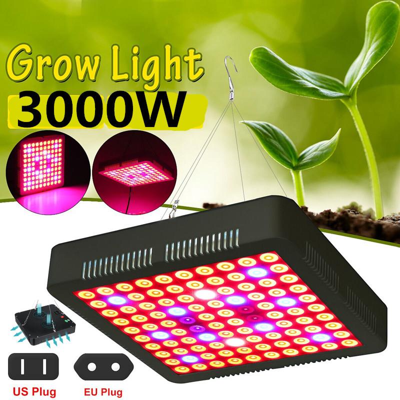 [LightYourHome] โคมไฟปลูกต้นไม้ โคมไฟปลูกพืชไฮโดรโปนิก 2000/3000วัตต์ 100 LED Grow Light Spectrum AC 85-265โวล์ต