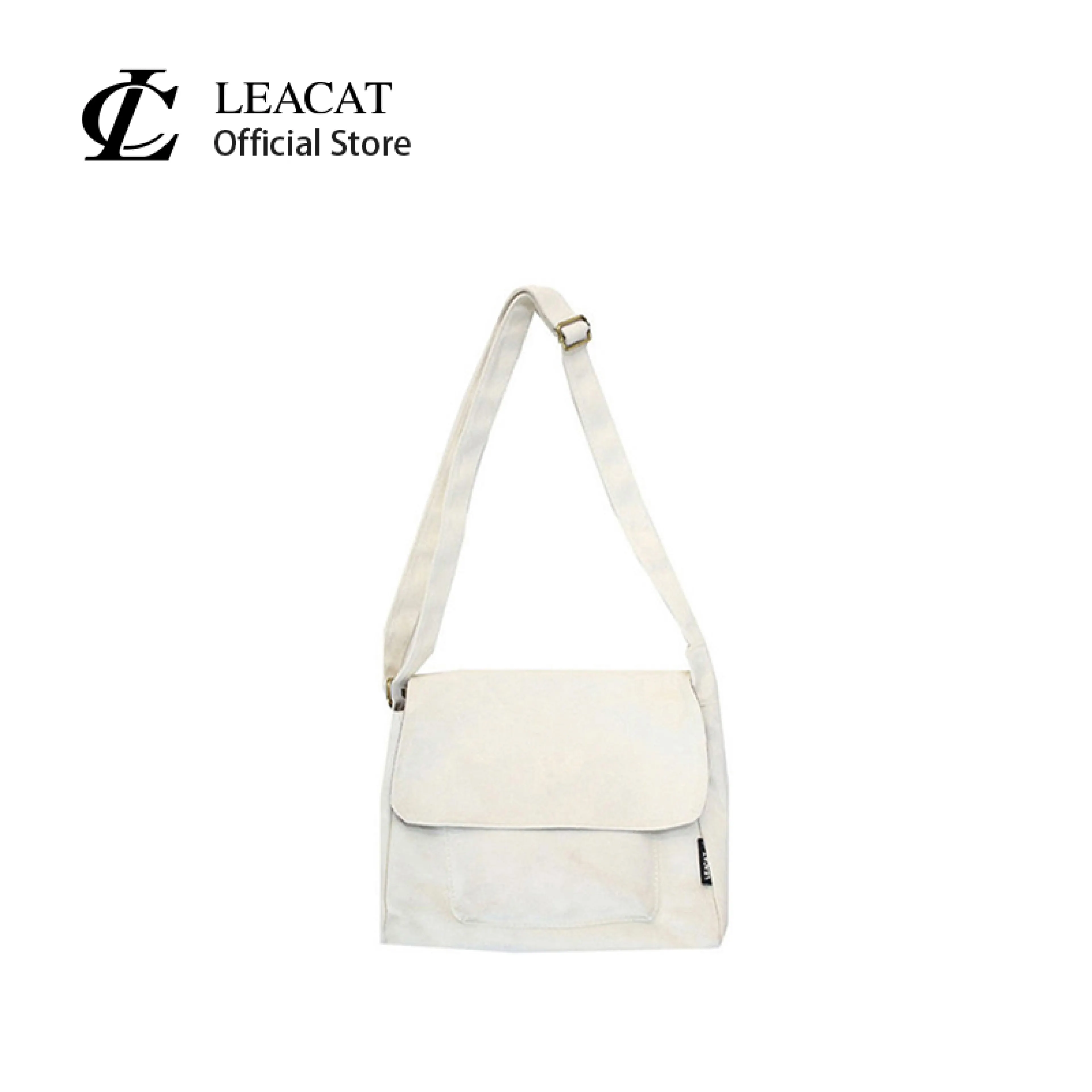 Leacat Women Canvas Messenger Bag Letter Patch Casual Large Capacity Shoulder Sling Bag For School Travel Daily Use
