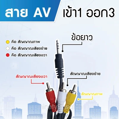 cable สาย Cable 1in3out minijack รุ่น AV-1in3out