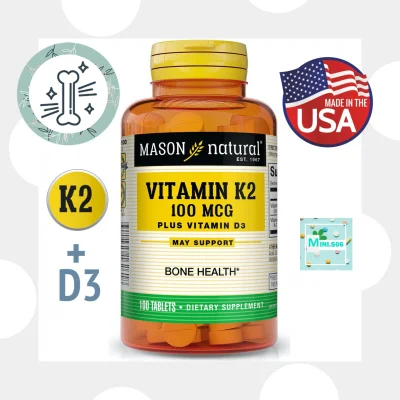 Mason Natural, Vitamin K2 Plus Vitamin D3 x100 Tablets