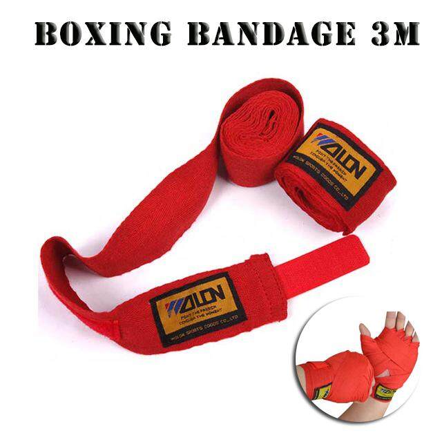 ผ้าพันมือ ซ้อมชกมวย ยาว ผ้าพันมือซ้อมมวย 5cm ยาว 3m Cotton Muay Thai MMA Taekwondo Hand Gloves Wraps Boxing Bandage Boxing Strap Bomart
