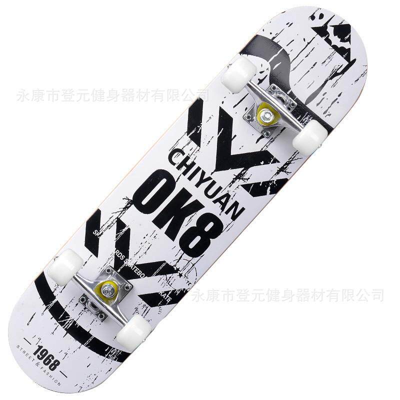 [พร้อมส่งจากไทย] สเก็ตบอร์ด มือใหม่สเก็ตบอร์ด 80 ซม สเก็ตบอร์ด 4 ล้อ Four-Wheel Skateboard Aluminum Alloy(ล้อธรรมดาไม่มีแสง) แฟชั่นสเก็ตบอร์ด สเก็ตบอร์ด