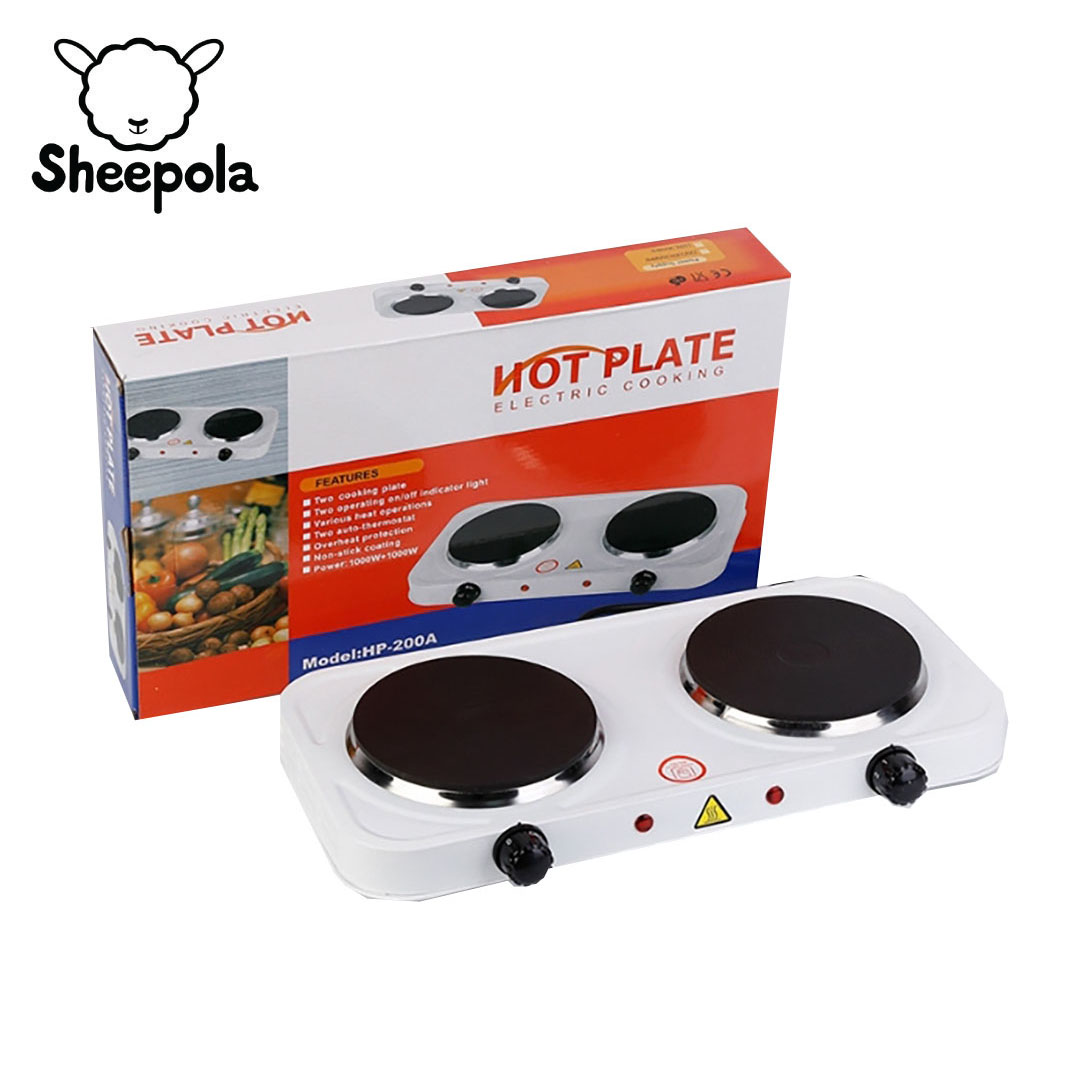 SHEEPOLAMALL เตาไฟฟ้า อเนกประสงค์ขนาดเล็ก2หัวสีขาว สำหรับ ต้มกาแฟ ทำอาหาร อุ่นอาหาร ราคา 399 บาท*ส่งฟรี
