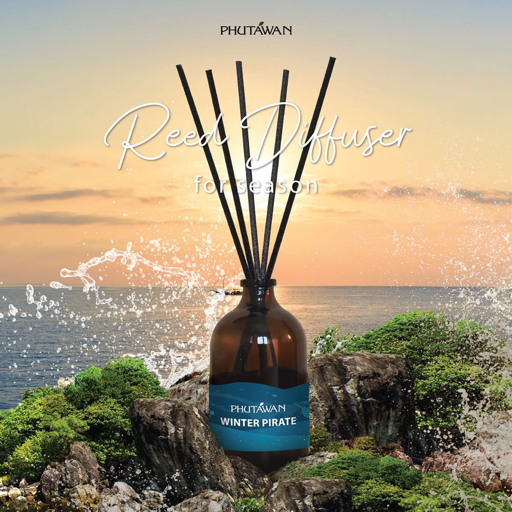 Phutawan Reed Diffuser ภูตะวัน ก้านไม้หอมปรับอากาศขนาด50 ml ใช้งานได้ประมาณ 1 เดือน (แบบรวมทุกกลิ่น)