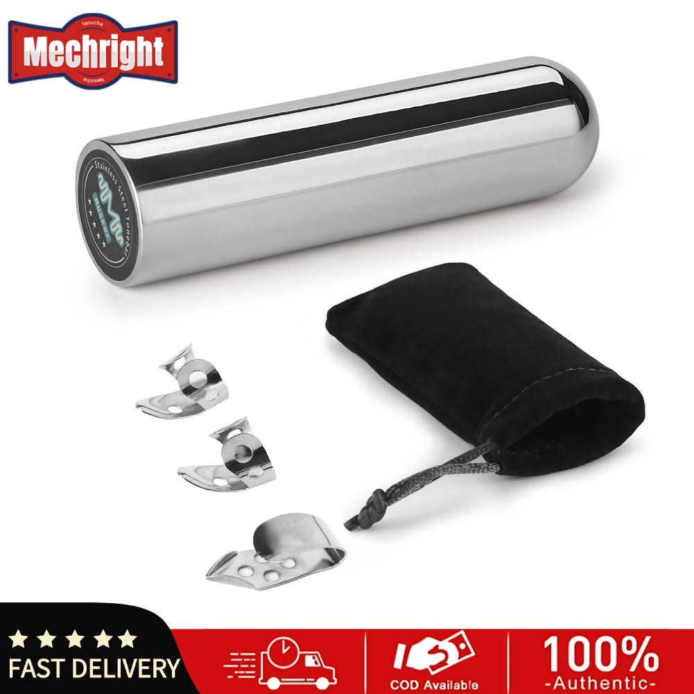 Mechright Muspor Slide Guitar Tone Bar Stainless Steel Guitar Tone Bar Set of 3 Metal Finger Picks Bag for Dobro Lap & Steel Guitar Pedals Hawaiian Guitar Accessories ราคา 438 บาท*ส่งฟรี