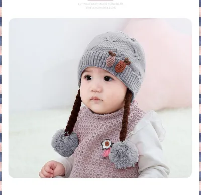 ไหมพรมเด็กหมวกเด็กเด็กหญิงทารกฤดูหนาวโครเชต์ถักหมวกถัก Hairball หมวก1111