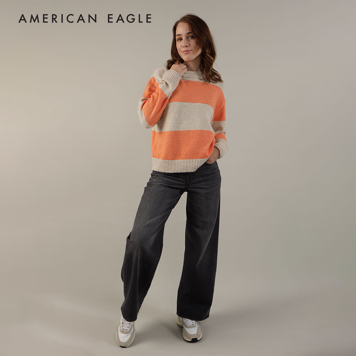 American Eagle Rugby-Striped Whoa So Soft Sweater เสื้อ สเวตเตอร์ ผู้หญิง (EWSH 034-1116-800) ราคา 845 บาท*ส่งฟรี