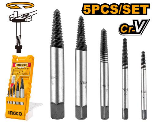 INGCO ชุดถอนเกลียวซ้าย 5 ตัวชุด รุ่น ASE008 ผลิตจากวัสดุ CR-V รุ่นงานหนัก ราคา 160 บาท*ส่งฟรี