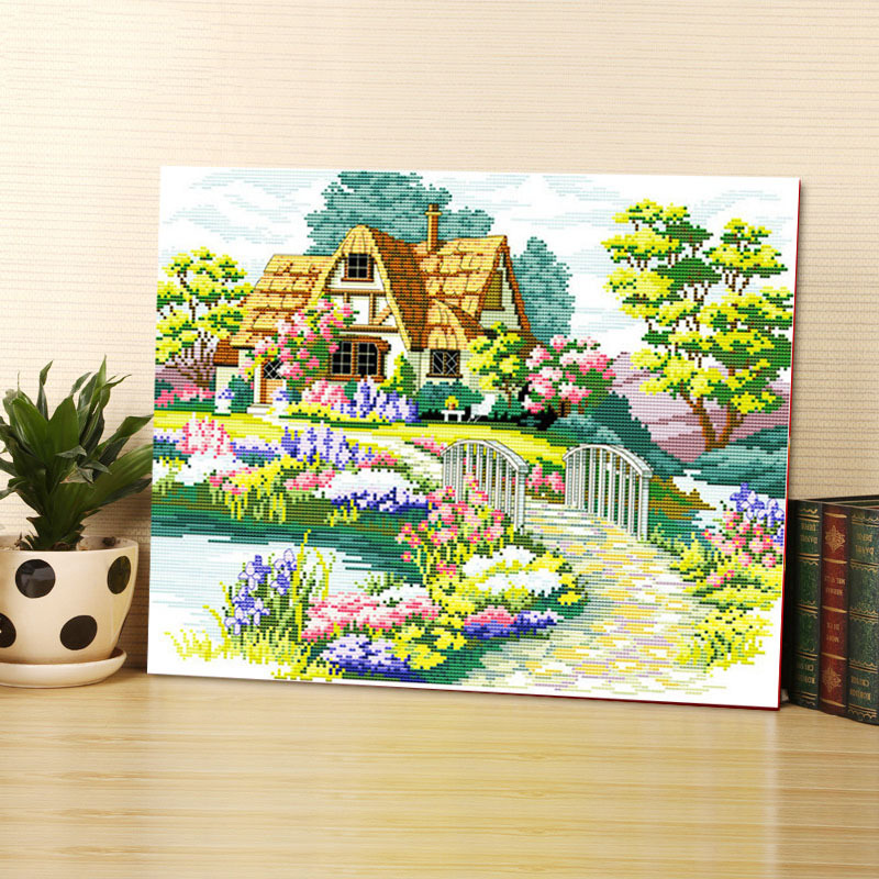 (พร้อมส่ง) ชุดปักครอสติสเส้นด้าย Cross stitch 11CT (ปัก3เส้น) ครอสติสพิมพ์ลาย งานฝีมือ DIY งานเย็บปักถักร้อย