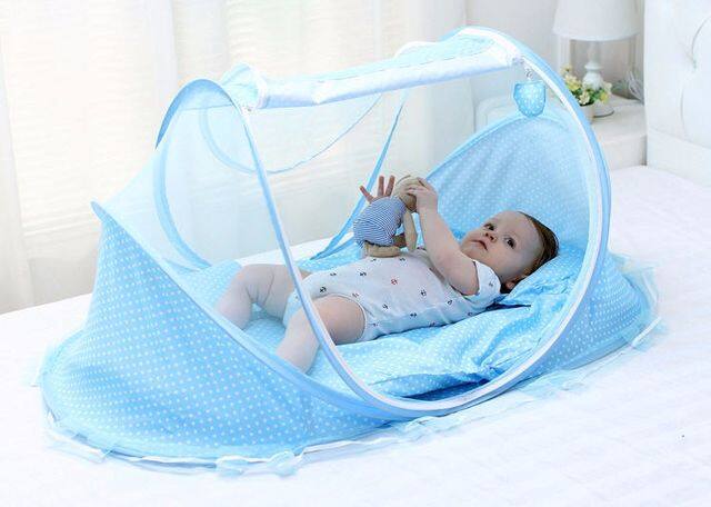 Baby Home ที่นอนพกพาพร้อมมุ้งครอบ (Blue)