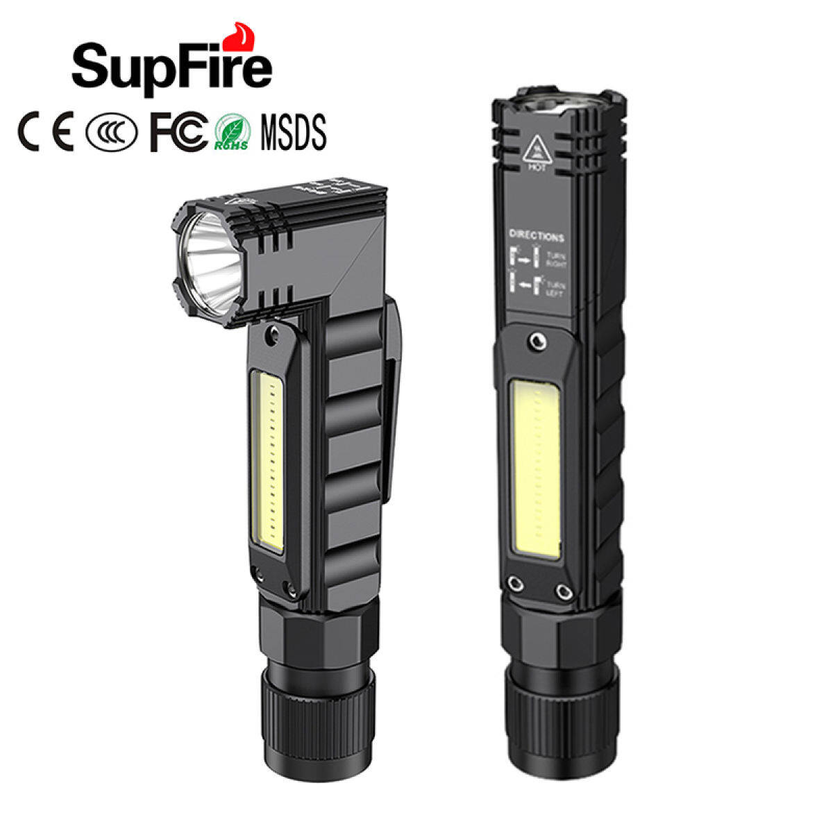 SupFire G19 Led Flashlight 90 Degree Twist Rotary Clip 800LM Waterproof Magnet Mini Lighting LED Torch Outdoor