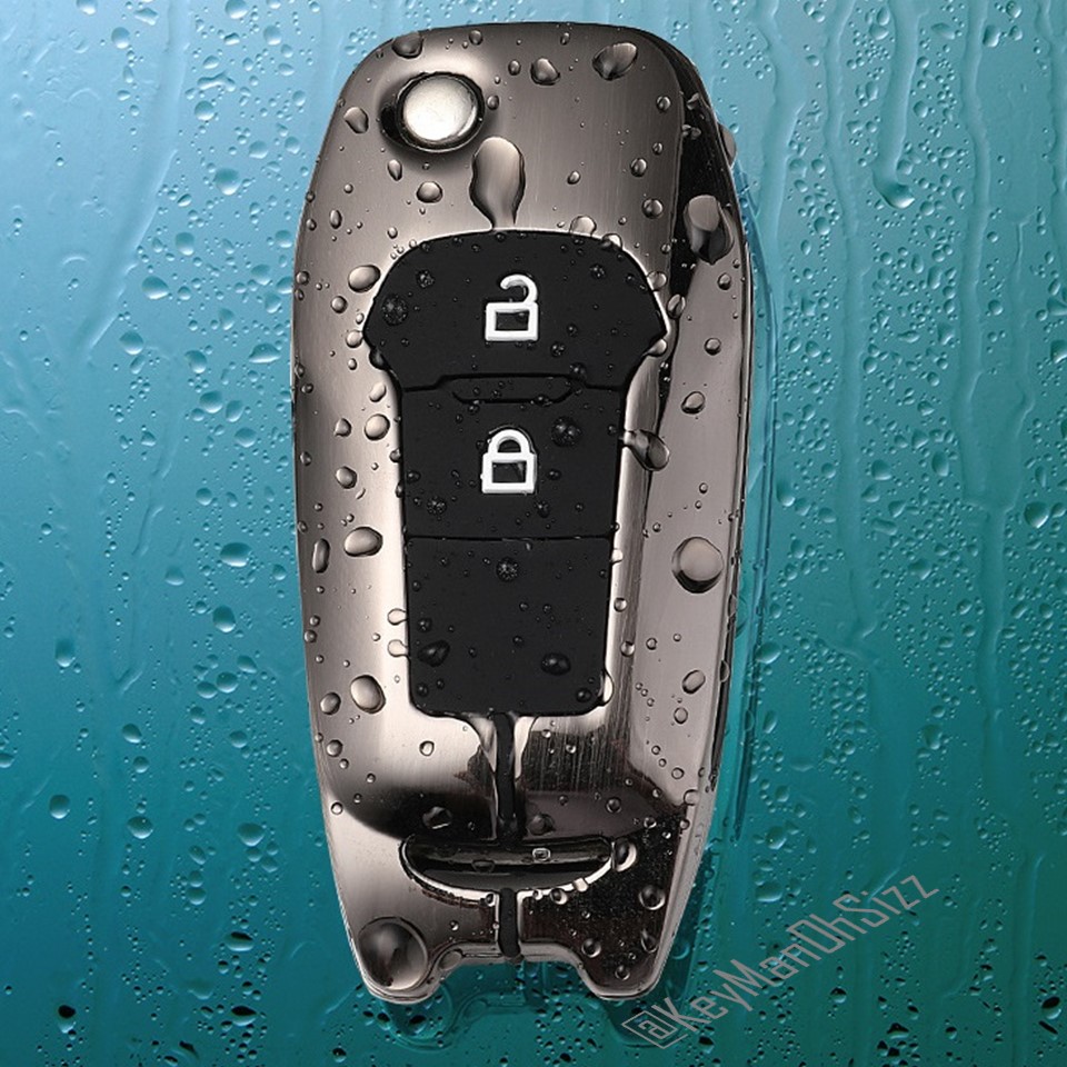 กรอบ เคสโลหะกุญแจรถฟอร์ด Ford Ranger Hard Case 360 องศา (Alloy Silicone Key Cover with  Silicone Push button Guard) Ford Key Sets Model Ford Ranger XLT, Wildtrak  2015-18 Key 2, 3  ปุ่ม Metal Protective Case Zinc Alloy