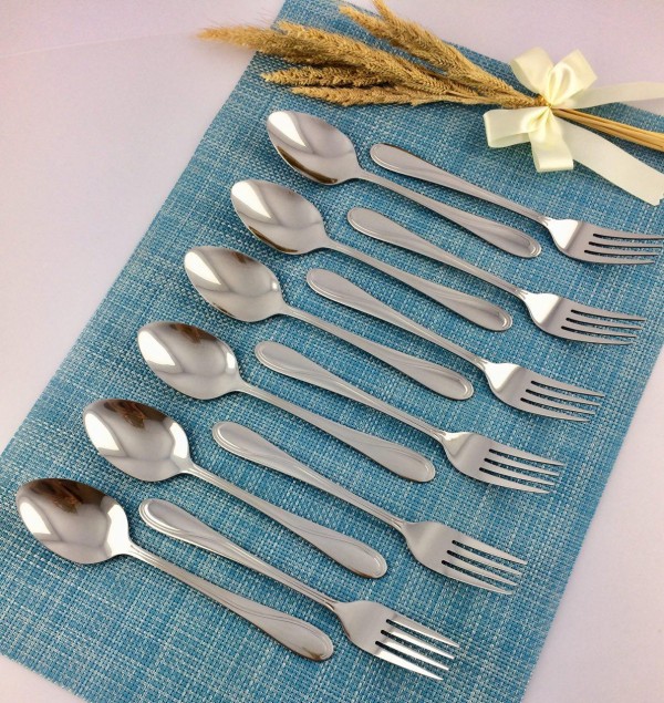 Stainless Steel Dinner Spoon Dinner Fork Tableware Set No.41 CORONADO Twin Fish Brand ราคา 22 บาท*ส่งฟรี