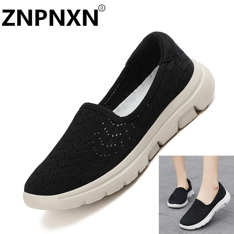 ZNPNXN รองเท้าโลฟเฟอร์แฟชั่นสำหรับผู้หญิงเกาหลีเดินรองเท้าสำหรับผู้หญิงแฟชั่นสลิปบนรองเท้าไม่มีส้นแบนขนาด 35-42
