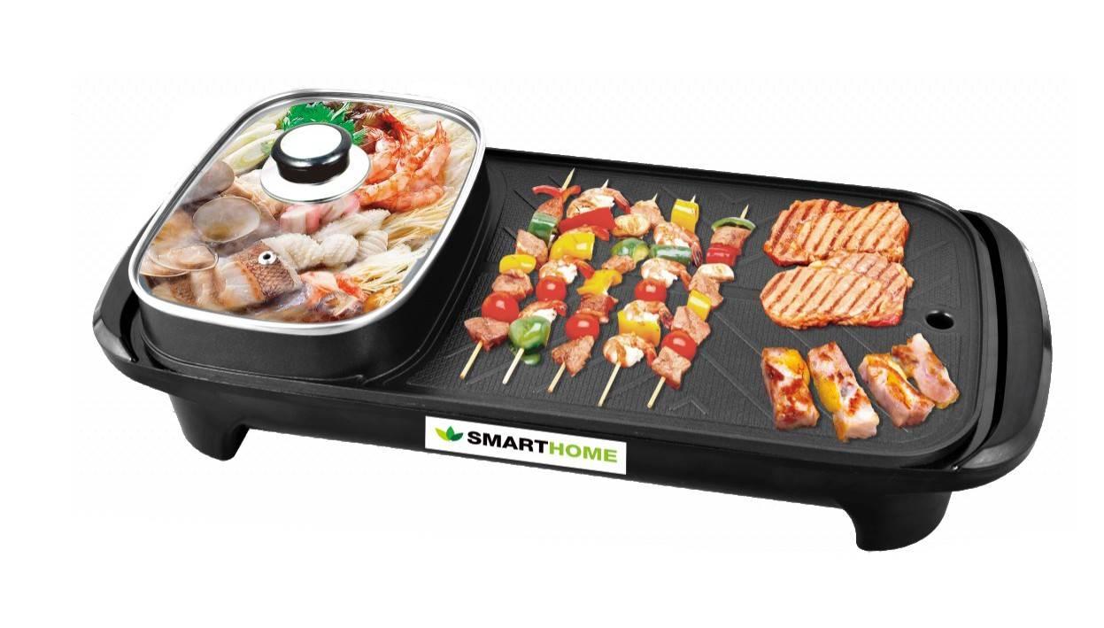 SMARTHOME BBQ & HOTPOT 2in1 เตาปิ้งย่างอเนกประสงค์พร้อมหม้อสุกี้ Modei: SM-EG1503