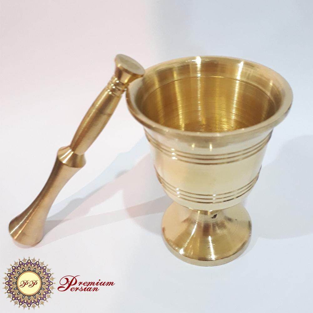 Brass Mortar and Pestle โกร่งทองเหลือง ครก เครื่องบด สำหรับ ยา แซฟฟรอน สมุนไพร เครื่องเทศ ขนาดเส้นผ่านศูนย์กลาง 5.5*5 cm Saffron, spice crusher , pepper, herb