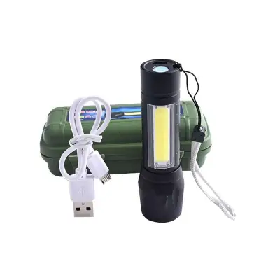 ไฟฉาย ไฟฉายแรงสูง ไฟฉายความสว่างสูง ชาร์จแบตได้ ปรับได้ 3 รูปแบบ ส่องได้ไกล กันน้ำ กันกระแทก LED Flashlight USB Charger รุ่น APL-511 (1)