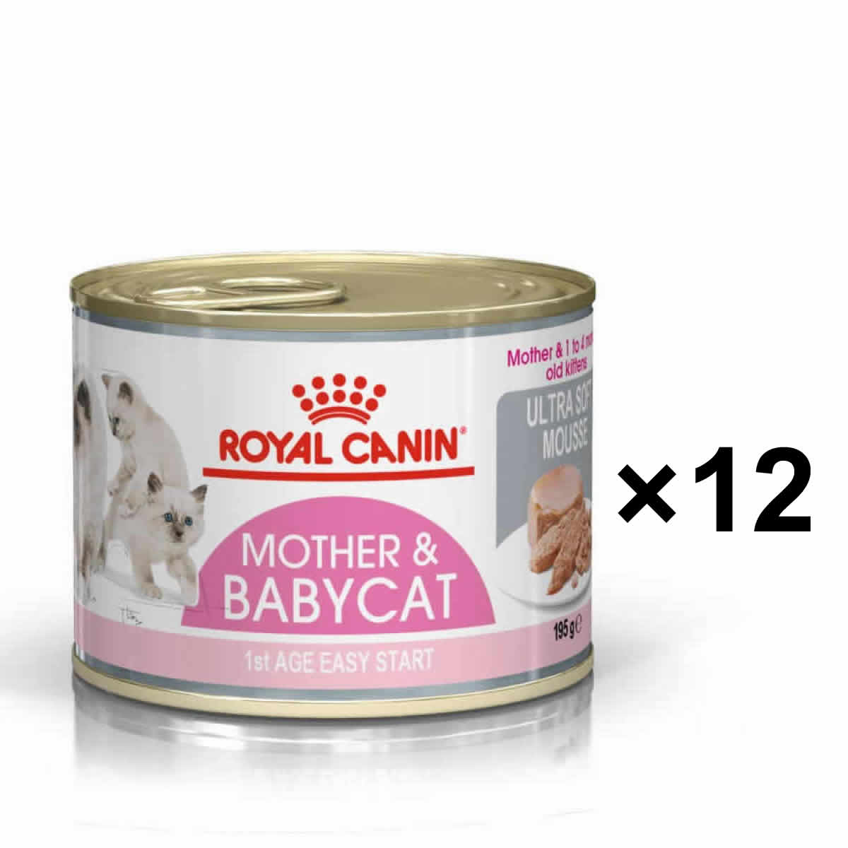 Royal Canin Mother & Babycat Ultra Soft Mousse แบบกระป๋อง 195g x 12กระป๋อง