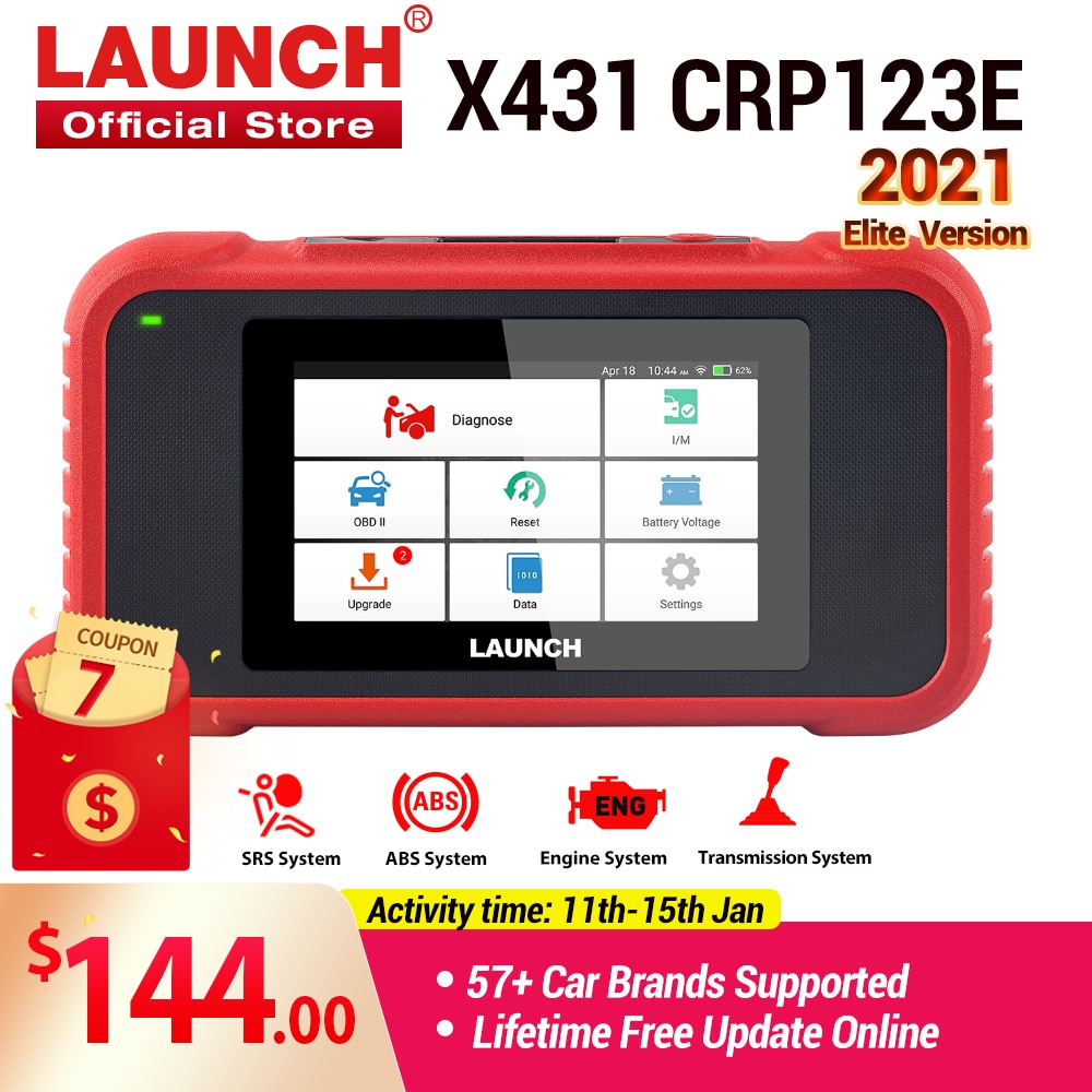 LAUNCH X431 CRP123E OBD2 Car Scanner OBD OBDII Engine ABS Airbag SRS Transmission diagnostic Tools Free update Online PK CRP123X