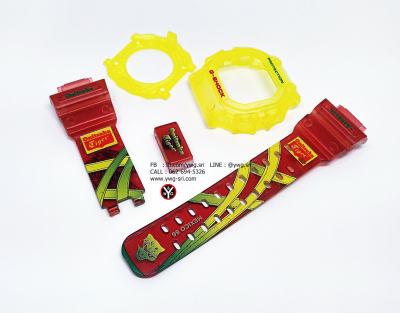 กรอบสาย G-SHOCK ใสไม่แท้ กรอบเหลือง สายแดง สกรีนลวดลาย Onitsuka Tiger ใส่ได้รับรุ่น GX-56 กรอบสาย G-SHOCK ใสไม่แท้ กรอบเหลือง สายแดง สกรีนลวดลาย Onitsuka Tiger ใส่ได้รับรุ่น GX-56