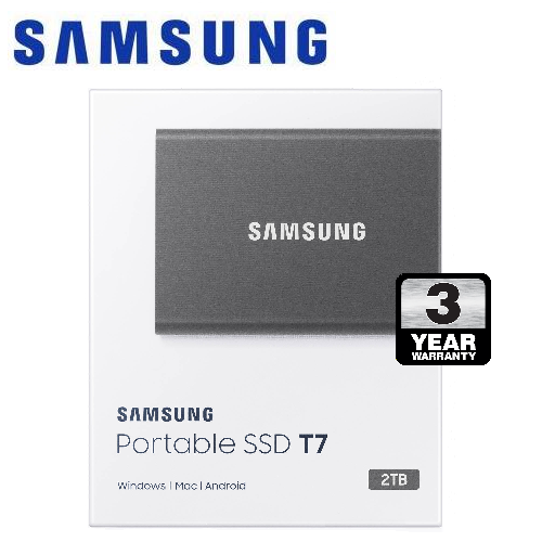 Samsung 2TB T7 Portable SSD USB3.2 (Gray) ราคา 5,899 บาท*ส่งฟรี