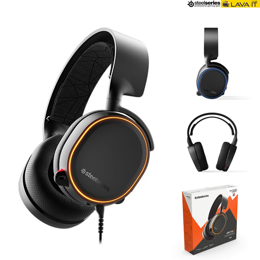 Steelseries ARCTIS 5 Gaming Headset หูฟังเกมมิ่ง USB ChatMix ระบบเสียง 7.1 DTS:X 2.0 RGB แบบปริซึม✔ รับประกันสินค้า 1 ปี