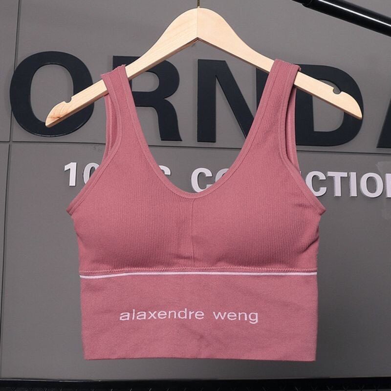 A47 สปอร์ตบรา​  Sport Bra เสื้อชั้นในไร้โครงใส่สบายผ้านิ่มผ้ายืดหยุ่นดี ข้างหลังเป็นรูปตัวU