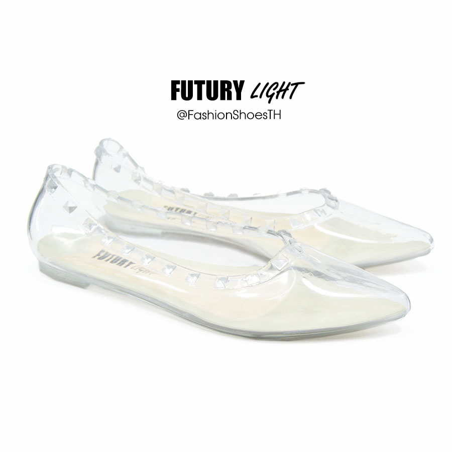 [No.S228] แท้ ? FUTURY light ® รองเท้าคัชชูยางหัวแหลม หมุด ยางนิ่มมาก