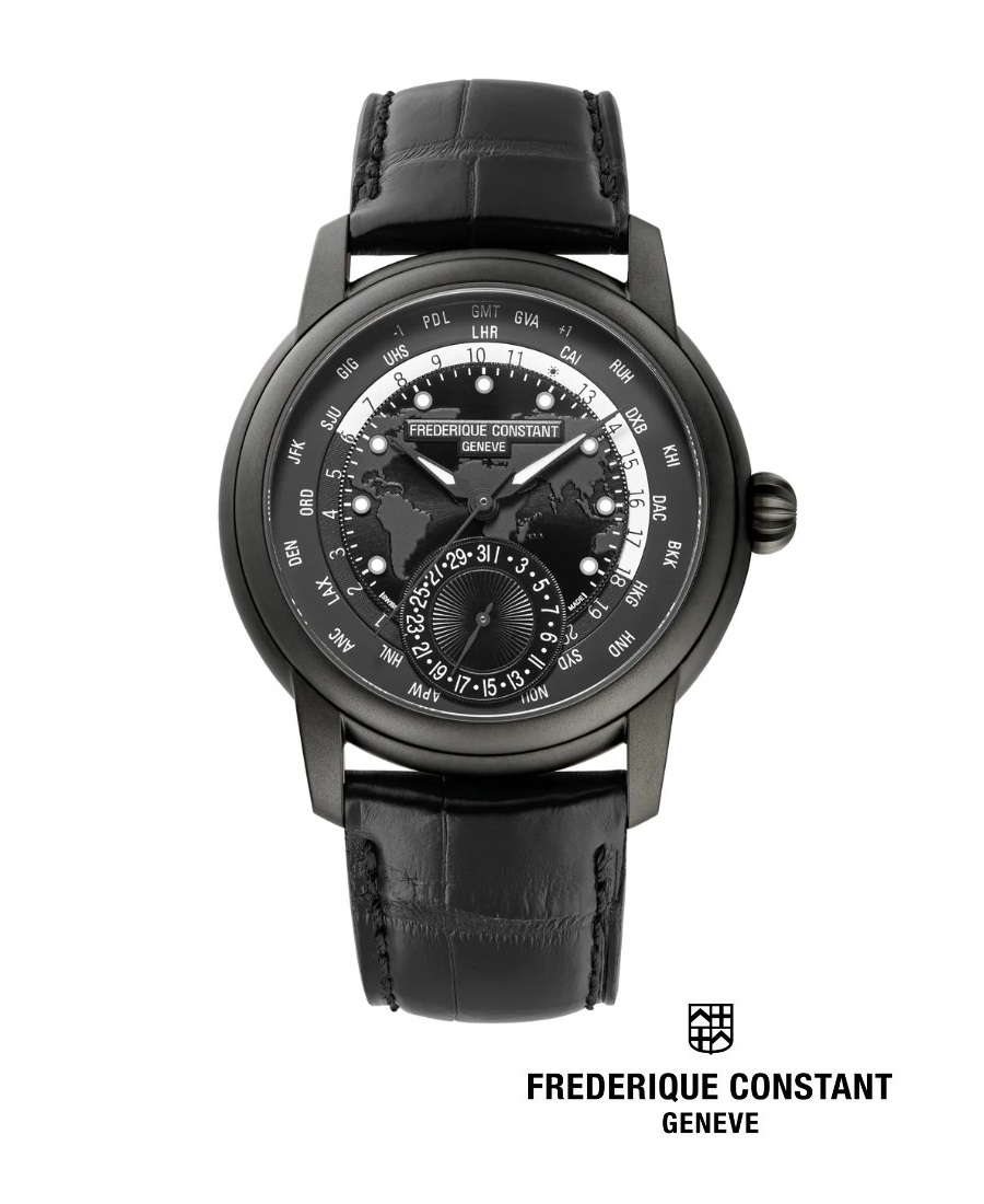 Frederique Constant นาฬิกาข้อมือผู้ชาย Manufacture FC-718BAWM4TH6 Classics Worldtimer Men's Watch ราคา 205,000 บาท*ส่งฟรี