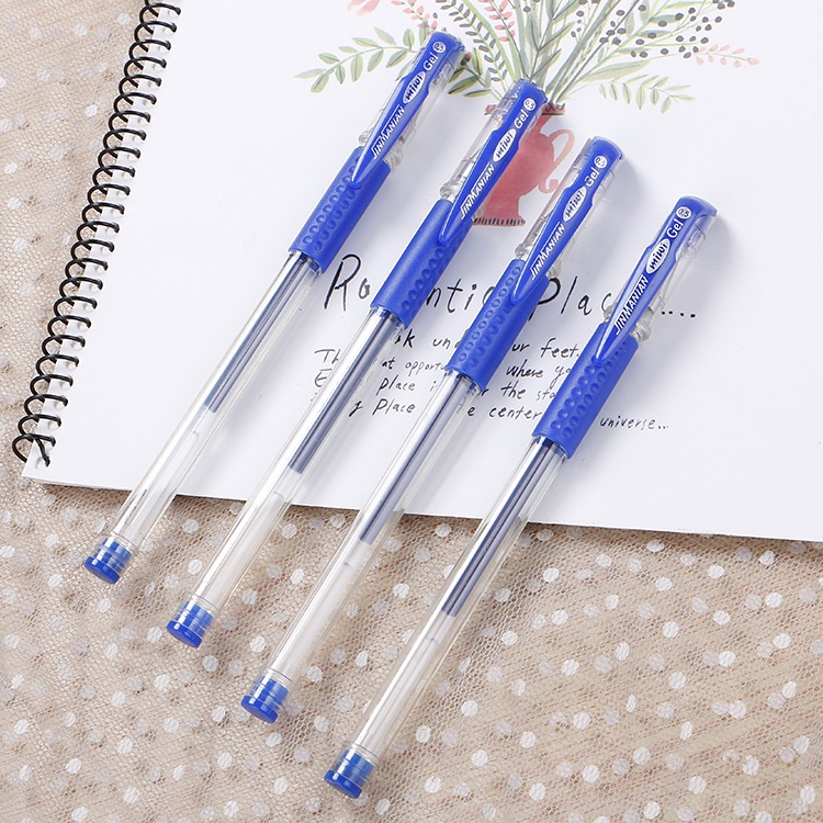 ราคาถูกสุด ปากกาเจล 0.5mm แบบหัวปกติ และหัวเข็ม สีน้ำเงิน สีดำ สีแดง ปากกาหมึกเจลอย่างดี เขียนลื่น ไม่สะดุด