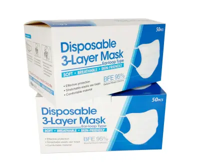 หน้ากากอนามัย หน้ากากอนามัยผู้ใหญ่ 3ชั้น (1กล่องมี 50ชิ้น) แมส แมสปิดปาก ผ้าปิดจมูก Disposable 3-Layer Mask Face Mask