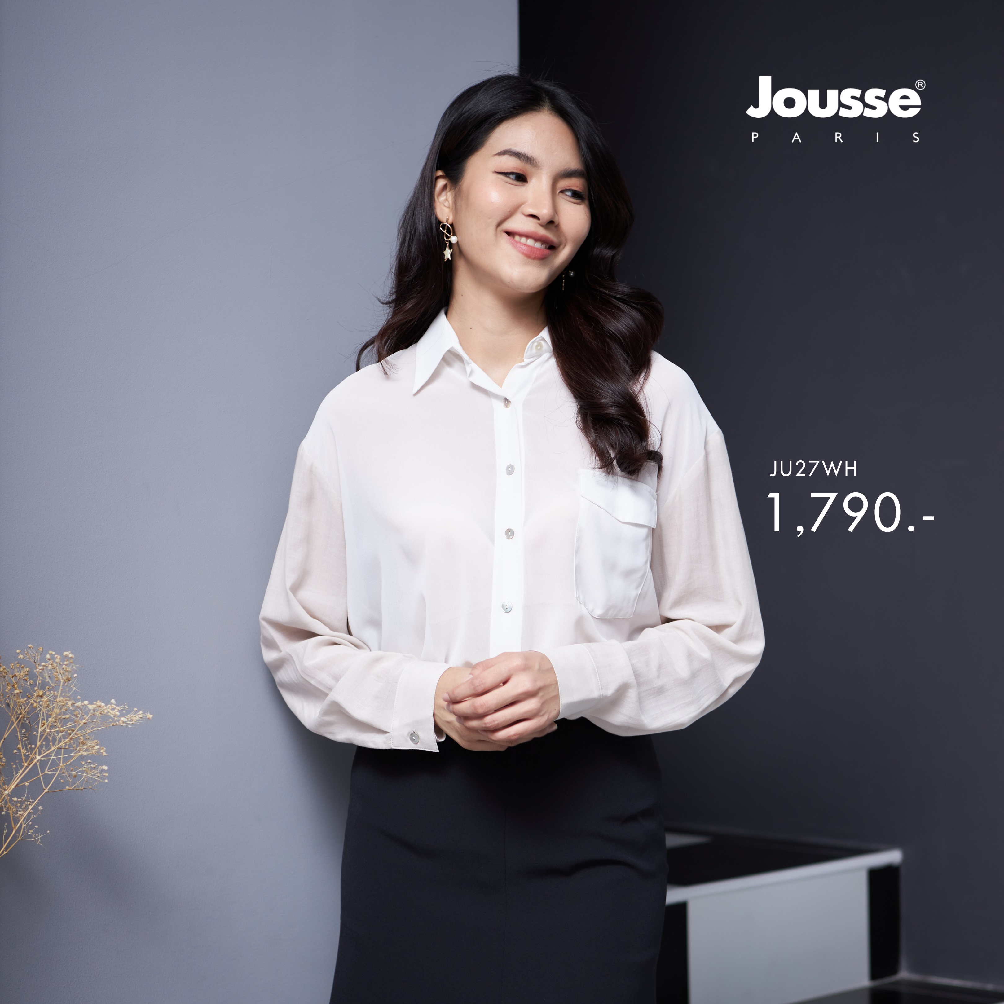 Jousse PRINT SHIRT L/S เสื้อเชิ้ตหญิง เสื้อผ้าผญสวยๆ เสื้อแฟชั่น เสื้อแฟชั่นผญ (JU27WH) ราคา 1,772 บาท*ส่งฟรี