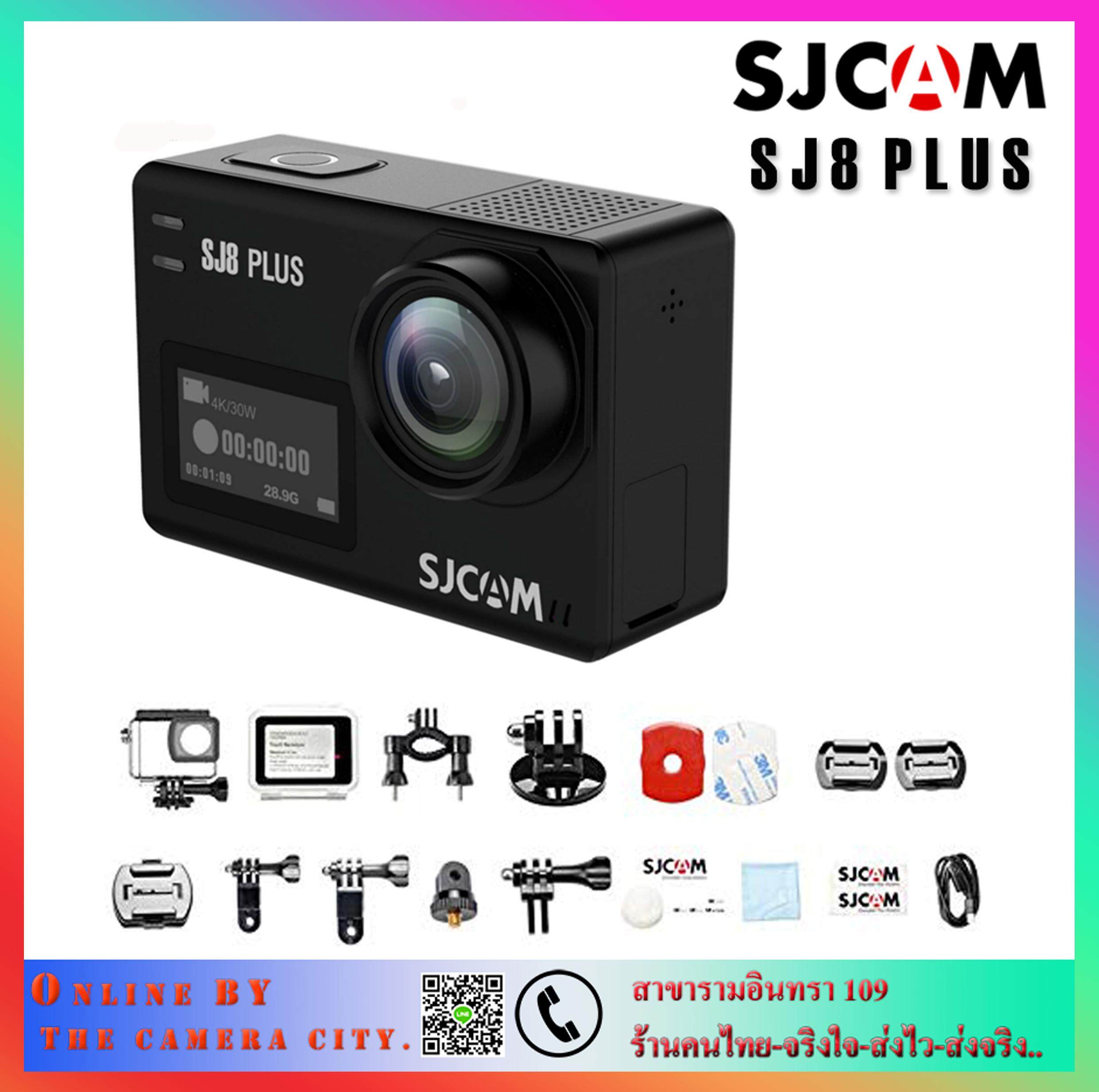 SJCAM SJ8 PLUS Wi-Fi 4K Action Camera มุมกว้าง 170 องศา  พร้อมอุปกรณ์เสริมครบเช็ท