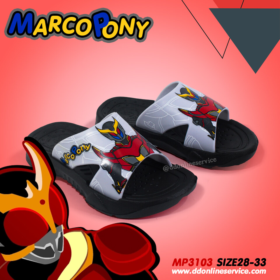 MARCOPONY รองเท้าเด็กผู้ชาย รองเท้าแตะแบบสวม รองเท้าแตะเด็ก รองเท้าแตะ ลายไอรอนแมน Marco pony รุ่น MP 3103